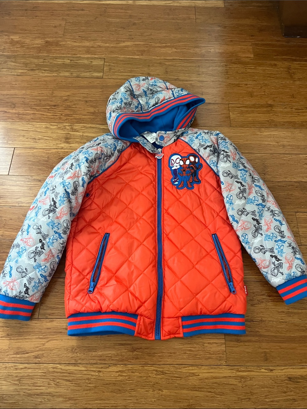 Disney Spidey & His amazing friends Quilted Hooded Jacket for kids